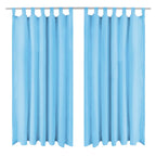 VidaXL Micro-satijnen gordijnen met lussen 140x245 cm turquoise 2 st