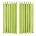 Vidaxl micro-satijnen gordijnen met lussen 140x175 cm groen 2 st