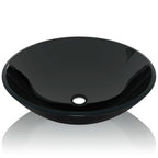 Vidaxl wasbak gehard glas 42 cm zwart