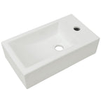 Vidaxl wastafel met kraangat rechthoekig wit 46x25,5x12 cm keramiek