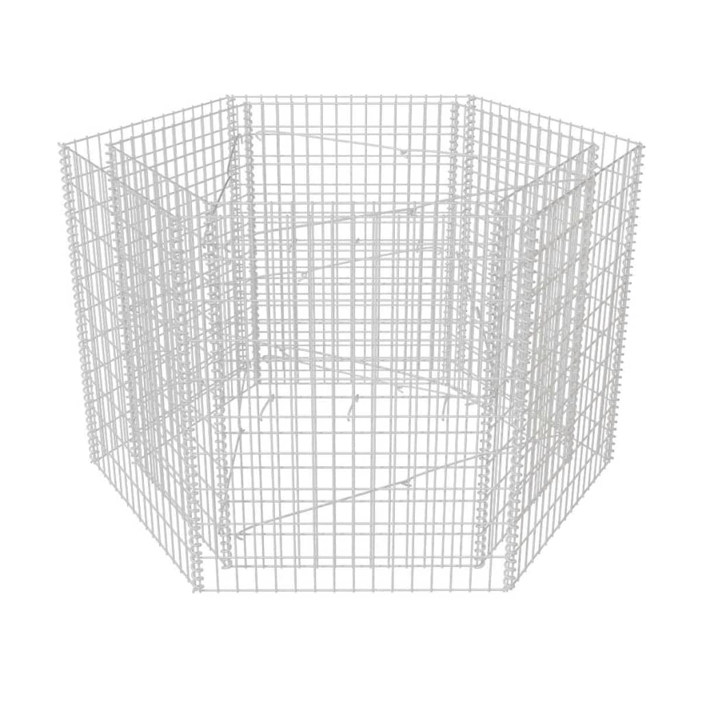 Vidaxl gabion plantenbak verhoogd zeshoekig 160x140x100 cm