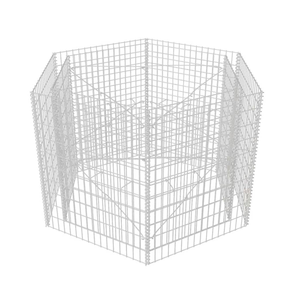 Vidaxl gabion plantenbak verhoogd zeshoekig 160x140x100 cm