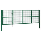 VidaXL Poort met palen 350x120 cm staal groen