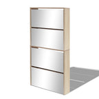Vidaxl schoenenkast met 4 spiegels 63x17x134 cm eikenhout