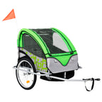 Vidaxl fietstrailer en kinderwagen 2-in-1 groen en grijs