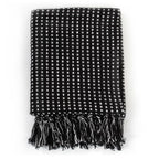 Vidaxl plaid vierkanten 160x210 cm katoen zwart