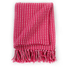 Vidaxl plaid vierkantjes 125x150 cm katoen roze