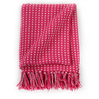 Vidaxl plaid vierkantjes 160x210 cm katoen roze