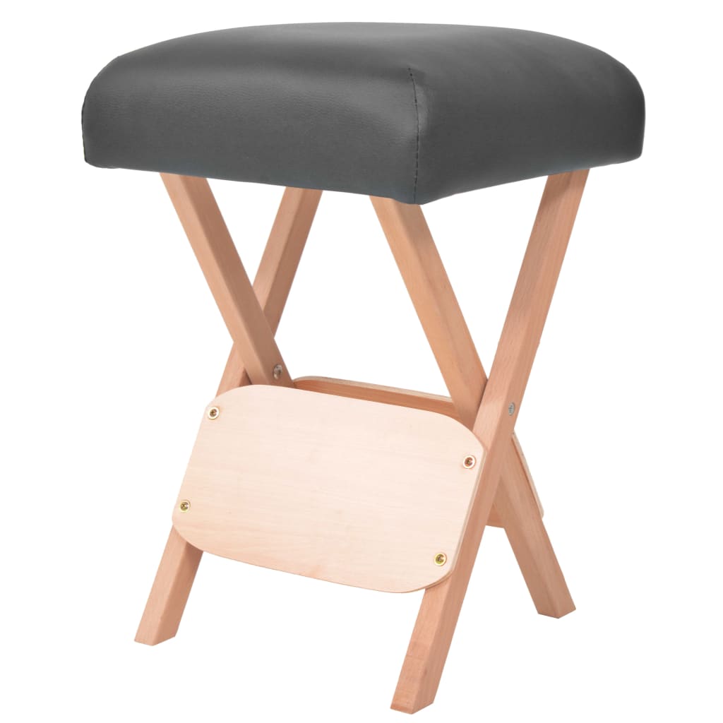 Vidaxl massagekruk met 12 cm dikke zitting 2 bolsters inklapbaar zwart