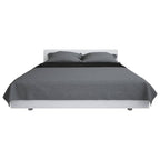 Vidaxl bedsprei dubbelzijdig 170x210 cm quilt grijs en zwart