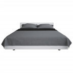 Vidaxl bedsprei dubbelzijdig 220x240 cm quilt grijs en zwart
