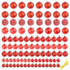 Vidaxl 100-delige kerstballenset 3 4 6 cm rood