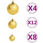 Vidaxl 100-delige kerstballenset 3 4 6 cm bruin bronskleur goudkleurig