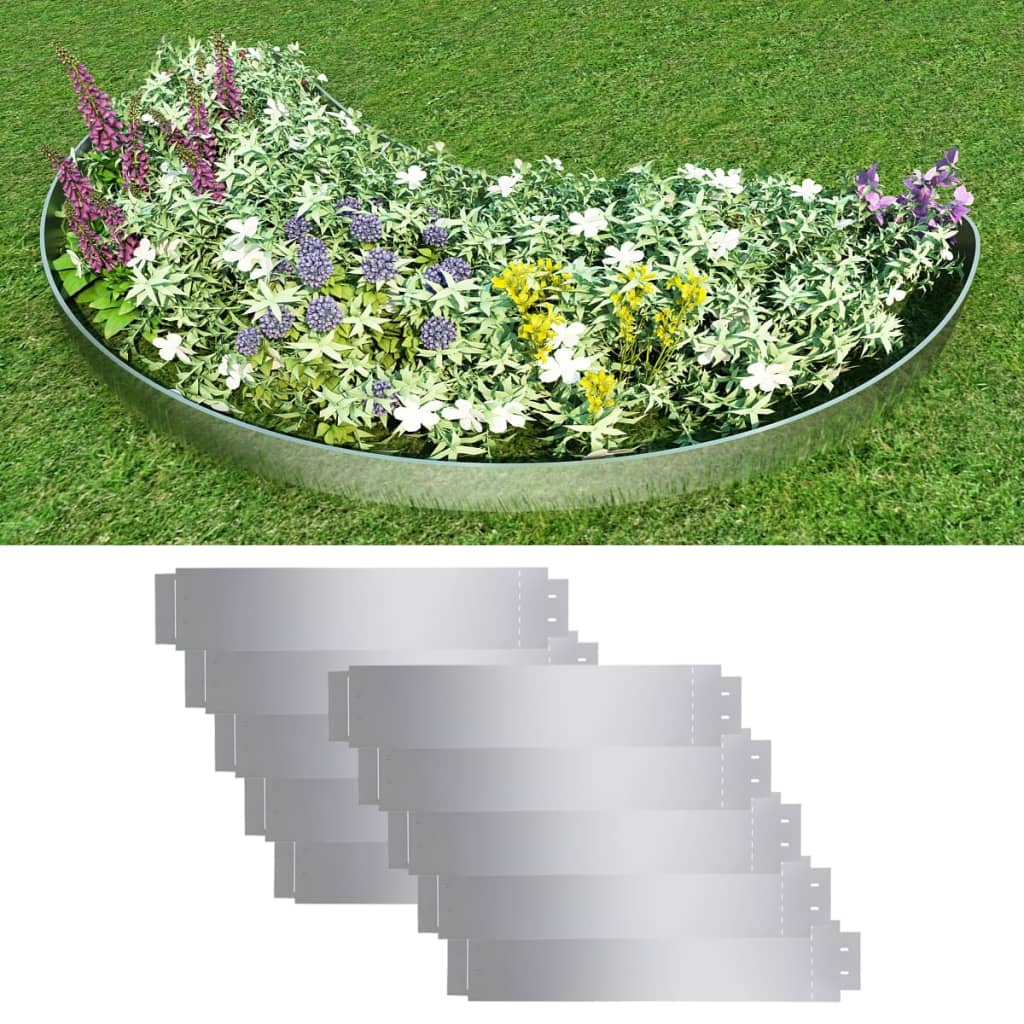 Vidaxl grasboorden 10 st 100x20 cm gegalvaniseerd staal