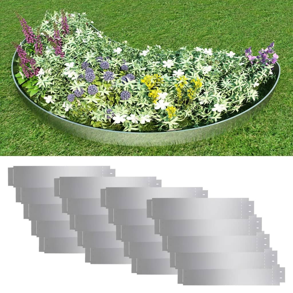 Vidaxl grasboorden 20 st 100x20 cm gegalvaniseerd staal