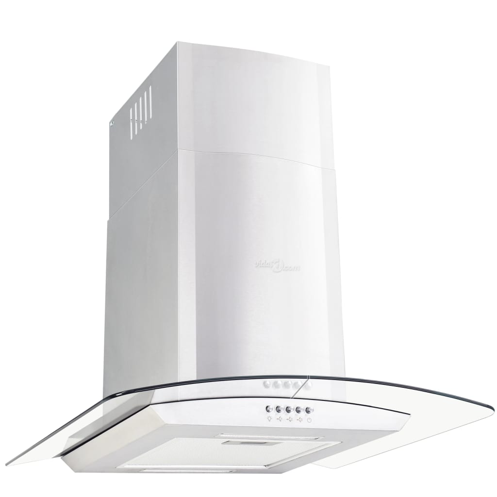 Vidaxl wandafzuigkap 756 m³ u led 60 cm roestvrij staal