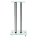 Vidaxl speakerstandaarden zuil-ontwerp gehard glas zilver 2 st