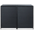 Vidaxl containerberging dubbel 148x80x111 cm poly rattan zwart