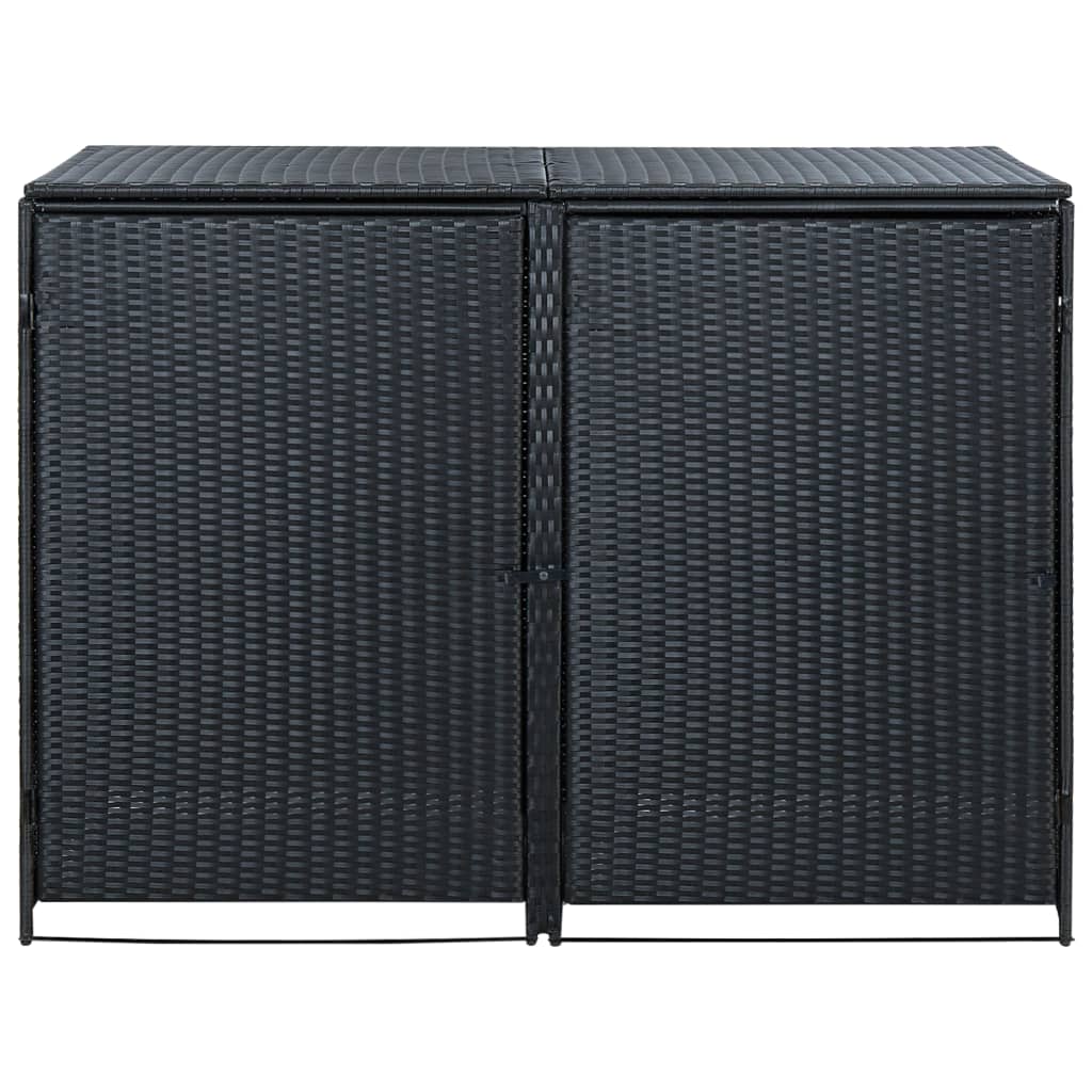 Vidaxl containerberging dubbel 148x80x111 cm poly rattan zwart
