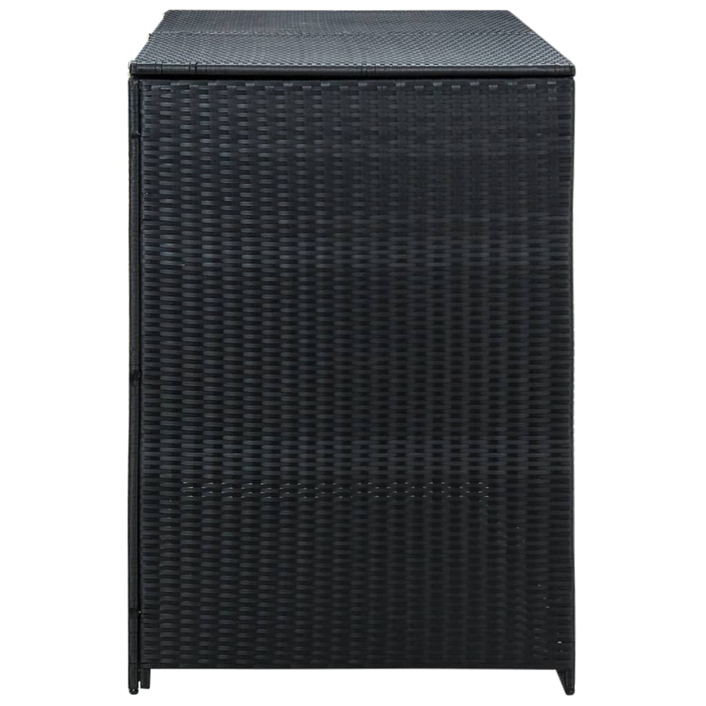 Vidaxl containerberging dubbel 148x80x111 cm poly rattan zwart