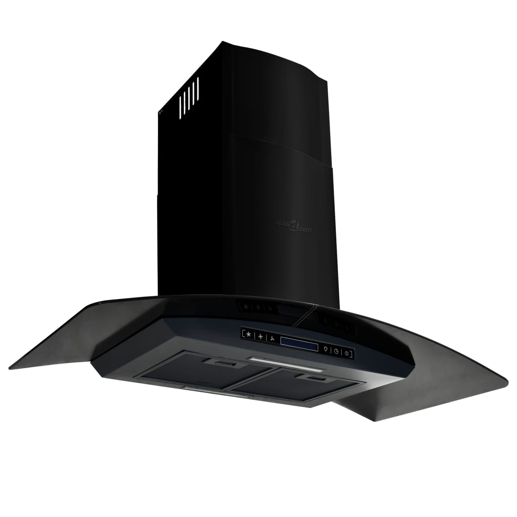 Vidaxl wandafzuigkap 756 m³ u 90 cm roestvrij staal zwart