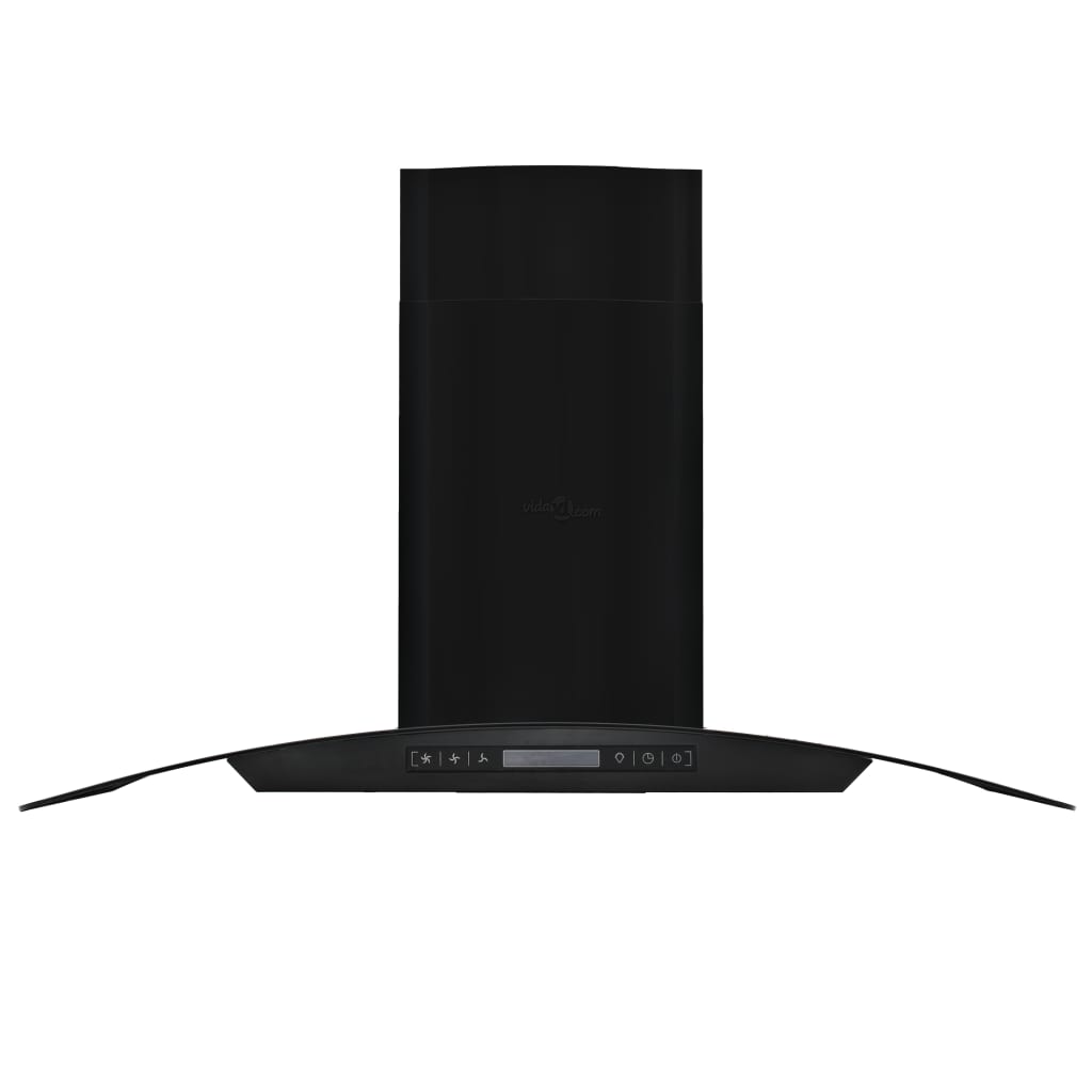 Vidaxl wandafzuigkap 756 m³ u 90 cm roestvrij staal zwart