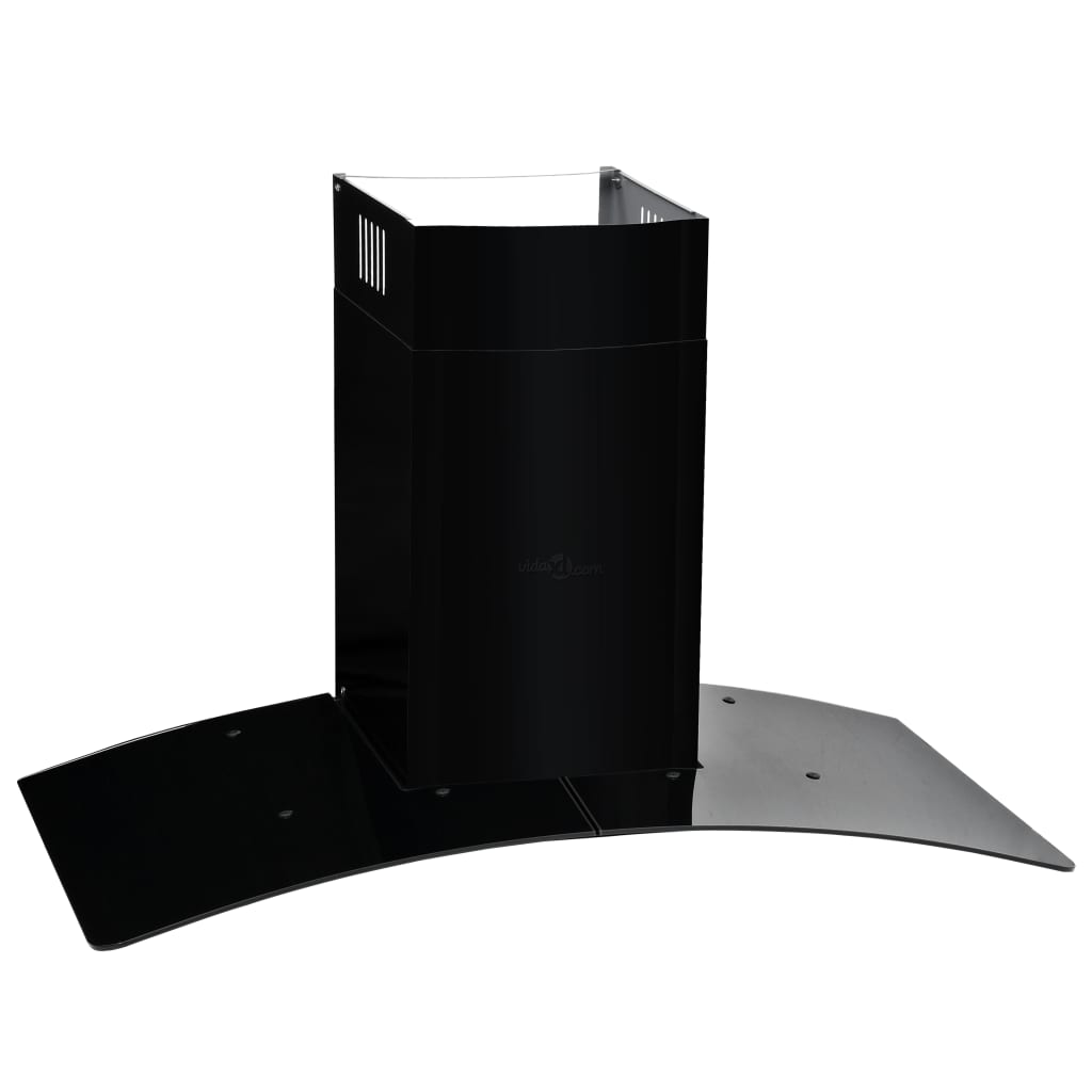Vidaxl wandafzuigkap 756 m³ u 90 cm roestvrij staal zwart