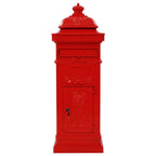 Vidaxl pilaar brievenbus vintage stijl roestbestendig aluminium rood