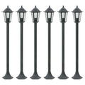 Vidaxl paalverlichting voor tuin e27 110 cm aluminium donkergroen 6 st
