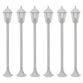 Vidaxl paalverlichting voor tuin e27 110 cm aluminium wit 6 st