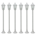 Vidaxl paalverlichting voor tuin e27 110 cm aluminium wit 6 st