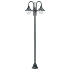 Vidaxl paalverlichting tuin e27 220 cm aluminium donkergroen 3-delig