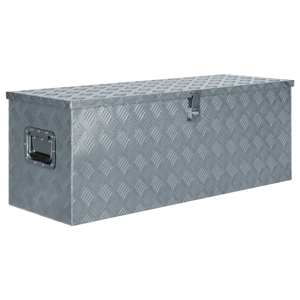 Vidaxl aluminium kist 110,5x38,5x40 cm zilverkleurig