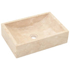 Vidaxl gootsteen 45x30x12 cm marmer hoogglans crèmekleurig