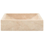 Vidaxl gootsteen 45x30x12 cm marmer hoogglans crèmekleurig