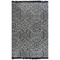 Vidaxl kelim vloerkleed met patroon 120x180 cm katoen grijs