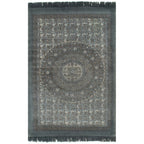 VidaXL Kelim vloerkleed met patroon 120x180 cm katoen grijs