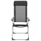 Vidaxl campingstoelen inklapbaar aluminium zwart 4 st