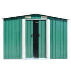 VidaXL Tuinschuur 257x392x181 cm metaal groen