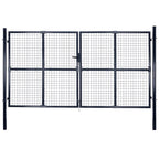 VidaXL Gaaspoort 289x175 cm gegalvaniseerd staal grijs