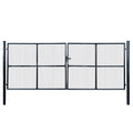 VidaXL Gaaspoort 400x150 cm gegalvaniseerd staal grijs