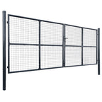 VidaXL Gaaspoort 400x150 cm gegalvaniseerd staal grijs