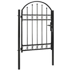 Vidaxl poort met gebogen bovenkant 100x125 cm staal zwart