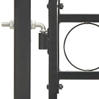 Vidaxl poort met gebogen bovenkant 100x125 cm staal zwart