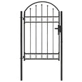 Vidaxl poort met gebogen bovenkant 100x150 cm staal zwart