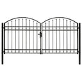 VidaXL Poort met gebogen bovenkant dubbel 300x125 cm staal zwart
