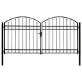 VidaXL Poort met gebogen bovenkant dubbel 300x150 cm staal zwart