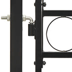 VidaXL Poort met gebogen bovenkant dubbel 400x125 cm staal zwart