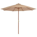 Vidaxl parasol met houten paal 300 cm taupe
