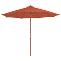 Vidaxl parasol met houten paal 300 cm terracotta